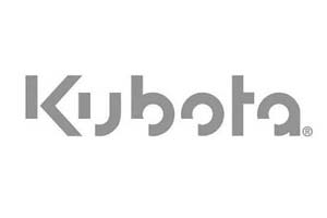 A logo of kubota with the word kubota in grey.