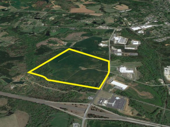 A yellow line is drawn across the top of this aerial photo.