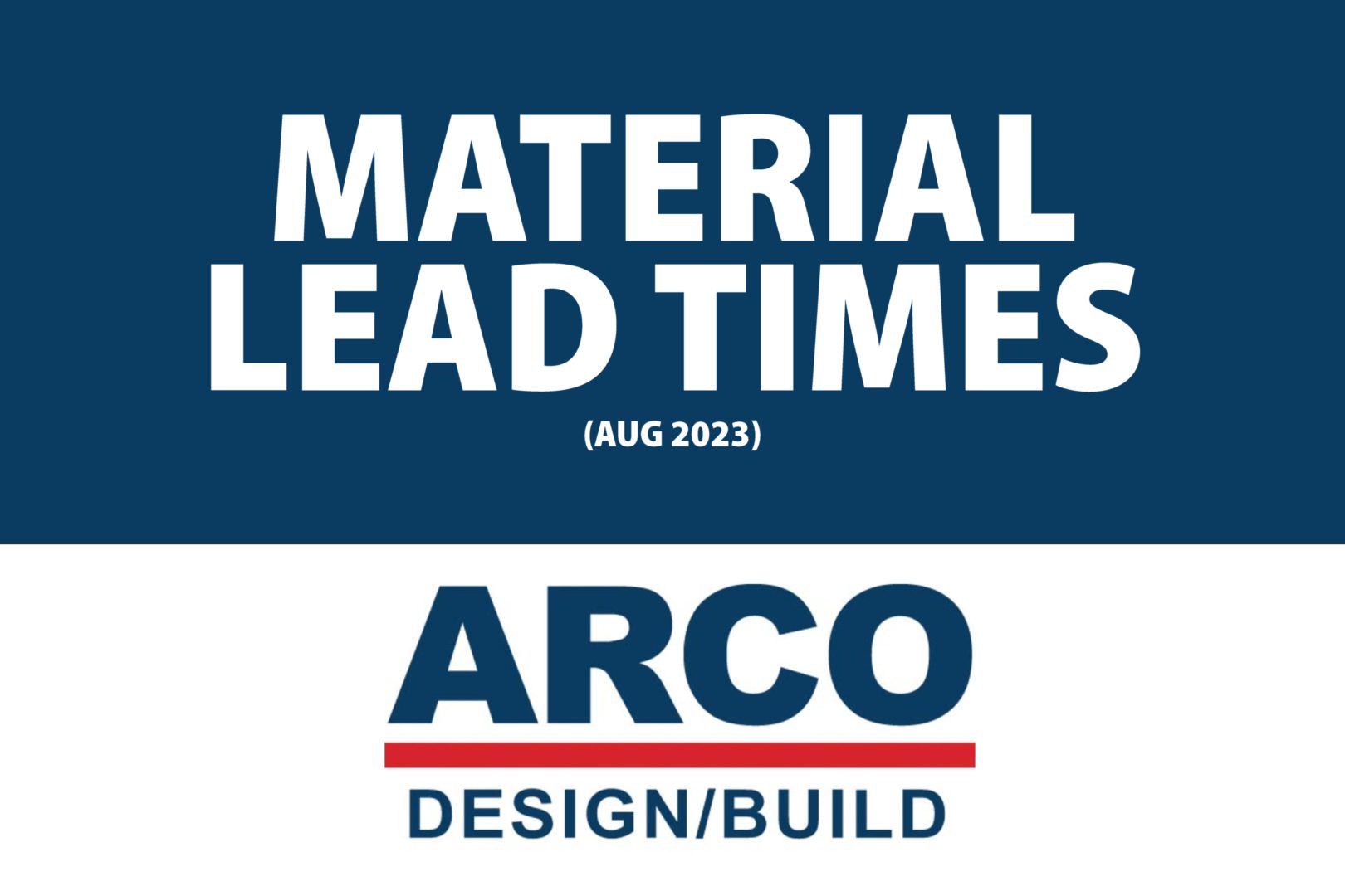 A blue and white logo with the words material lead times